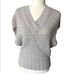 bebe Cable Knit Sleeveless Sweater Gray Sz Small